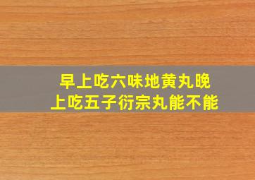 早上吃六味地黄丸晚上吃五子衍宗丸能不能