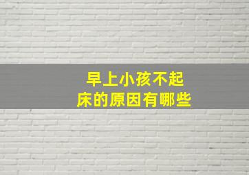 早上小孩不起床的原因有哪些