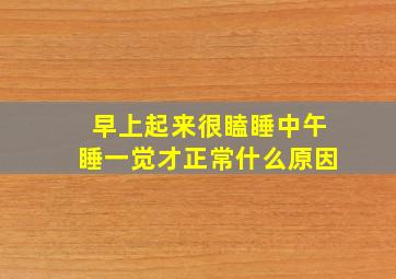 早上起来很瞌睡中午睡一觉才正常什么原因