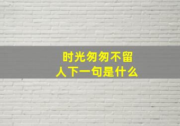 时光匆匆不留人下一句是什么