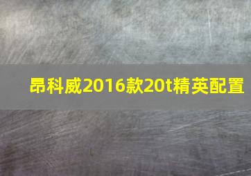 昂科威2016款20t精英配置