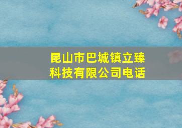 昆山市巴城镇立臻科技有限公司电话