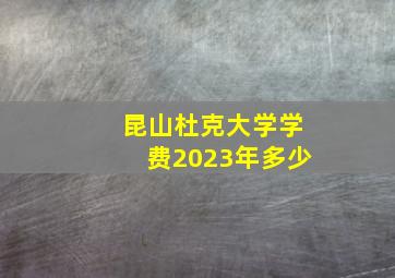 昆山杜克大学学费2023年多少