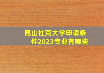 昆山杜克大学申请条件2023专业有哪些