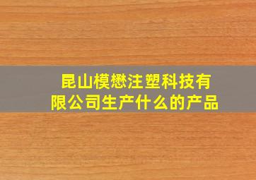 昆山模懋注塑科技有限公司生产什么的产品