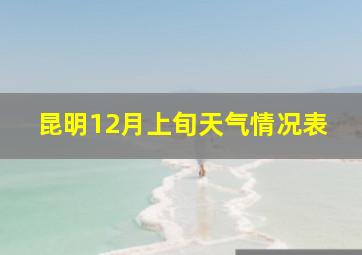 昆明12月上旬天气情况表