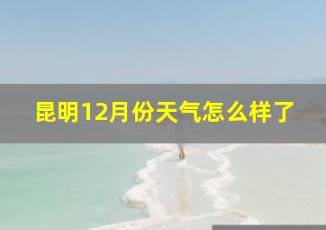 昆明12月份天气怎么样了