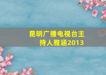 昆明广播电视台主持人雅涵2013