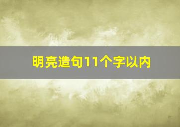 明亮造句11个字以内