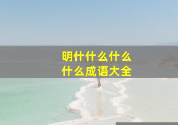 明什什么什么什么成语大全