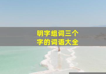 明字组词三个字的词语大全