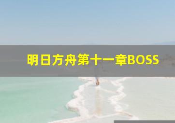 明日方舟第十一章BOSS