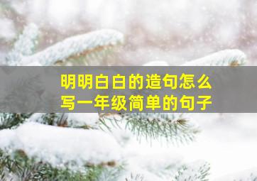 明明白白的造句怎么写一年级简单的句子