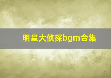 明星大侦探bgm合集