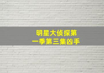 明星大侦探第一季第三集凶手