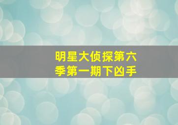 明星大侦探第六季第一期下凶手