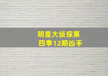 明星大侦探第四季12期凶手