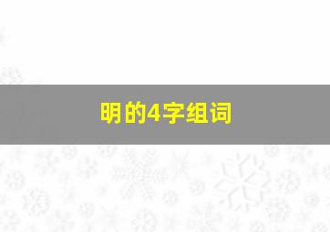 明的4字组词