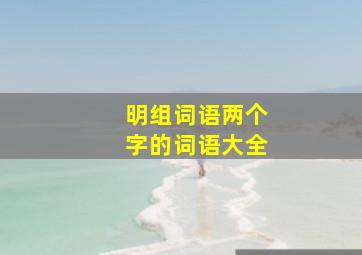 明组词语两个字的词语大全