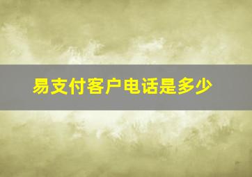 易支付客户电话是多少