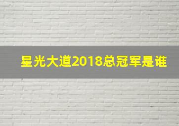 星光大道2018总冠军是谁