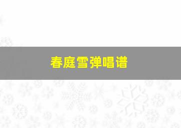 春庭雪弹唱谱