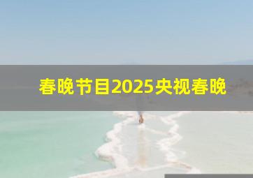 春晚节目2025央视春晚