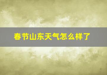 春节山东天气怎么样了