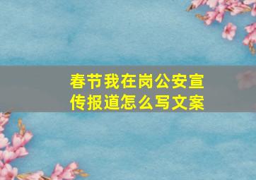 春节我在岗公安宣传报道怎么写文案