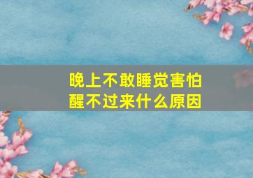 晚上不敢睡觉害怕醒不过来什么原因