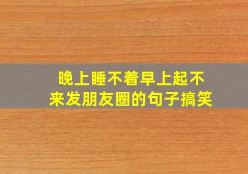 晚上睡不着早上起不来发朋友圈的句子搞笑