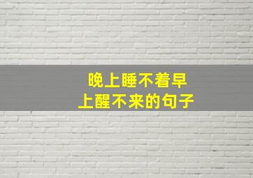 晚上睡不着早上醒不来的句子