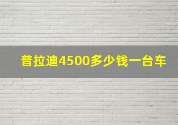 普拉迪4500多少钱一台车