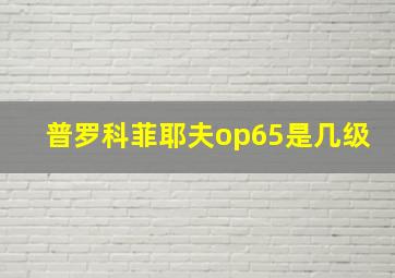 普罗科菲耶夫op65是几级