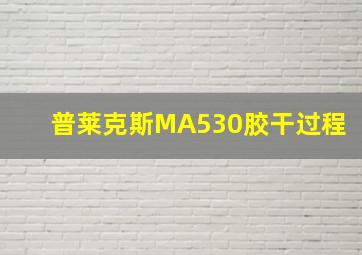 普莱克斯MA530胶干过程