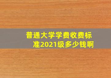 普通大学学费收费标准2021级多少钱啊