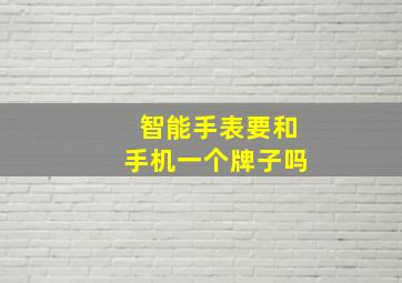 智能手表要和手机一个牌子吗