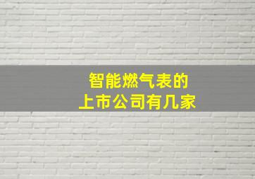 智能燃气表的上市公司有几家