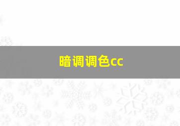 暗调调色cc