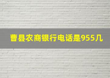 曹县农商银行电话是955几