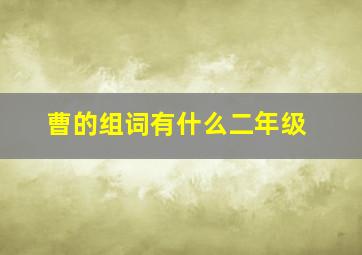 曹的组词有什么二年级