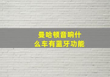 曼哈顿音响什么车有蓝牙功能