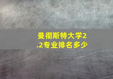 曼彻斯特大学2.2专业排名多少