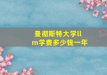 曼彻斯特大学llm学费多少钱一年