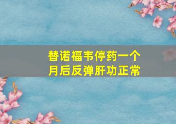 替诺福韦停药一个月后反弹肝功正常