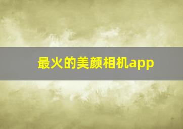 最火的美颜相机app