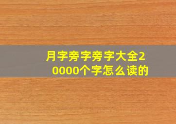 月字旁字旁字大全20000个字怎么读的