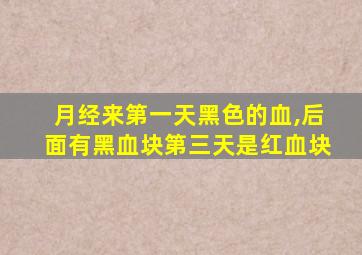 月经来第一天黑色的血,后面有黑血块第三天是红血块