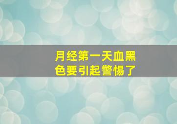 月经第一天血黑色要引起警惕了