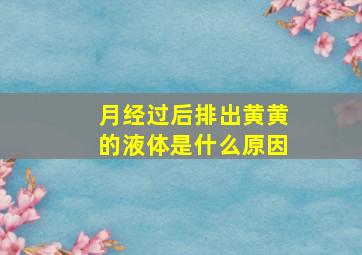 月经过后排出黄黄的液体是什么原因